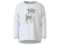 Name It bright white/flower deer top